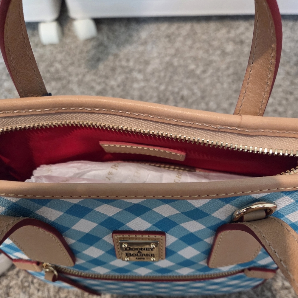 NWT Dooney & Bourke Gingham Small Handle Tote - Picture 4 of 8